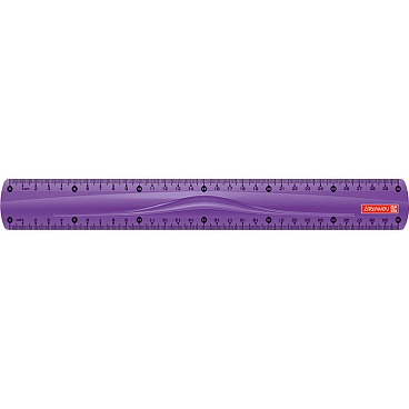Линейка для правшей и левшей Brunnen, пластиковая, 30 см Фиолетовый - 12