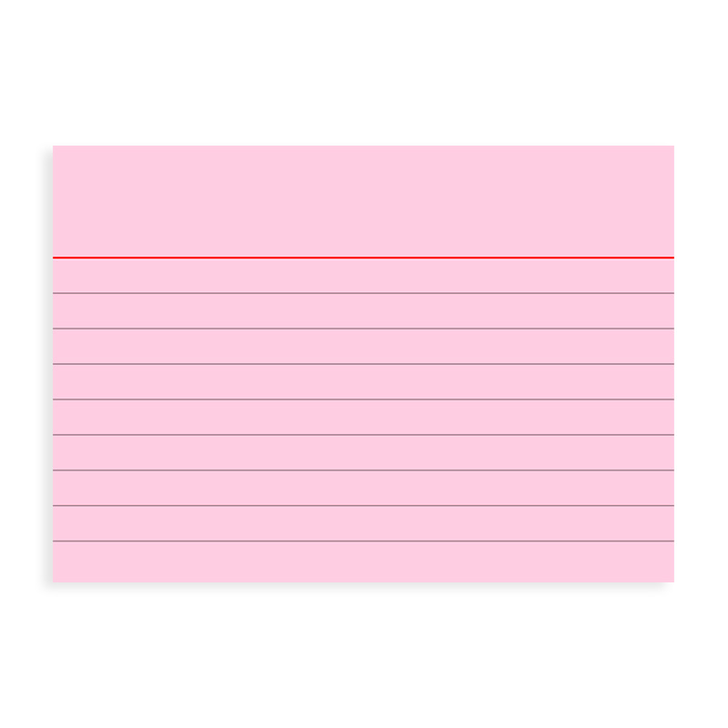 Карточки для картотеки Brunnen, линейка, 190 гр/м2, А7, 100 штук Розовый-8