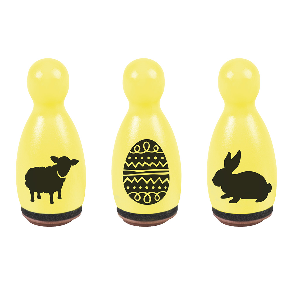 Набор штампов Brunnen Heyda Kегли, (овечка, яйцо и кролик) Желтый-6