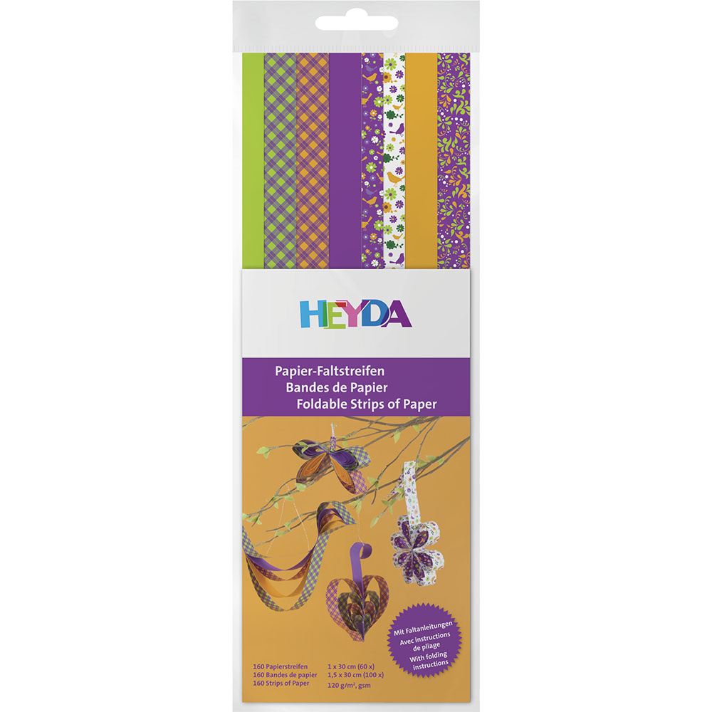 Набор полосок бумаги для квиллинга Brunnen Heyda, 8 цветов, 160 штук Фиолетовый