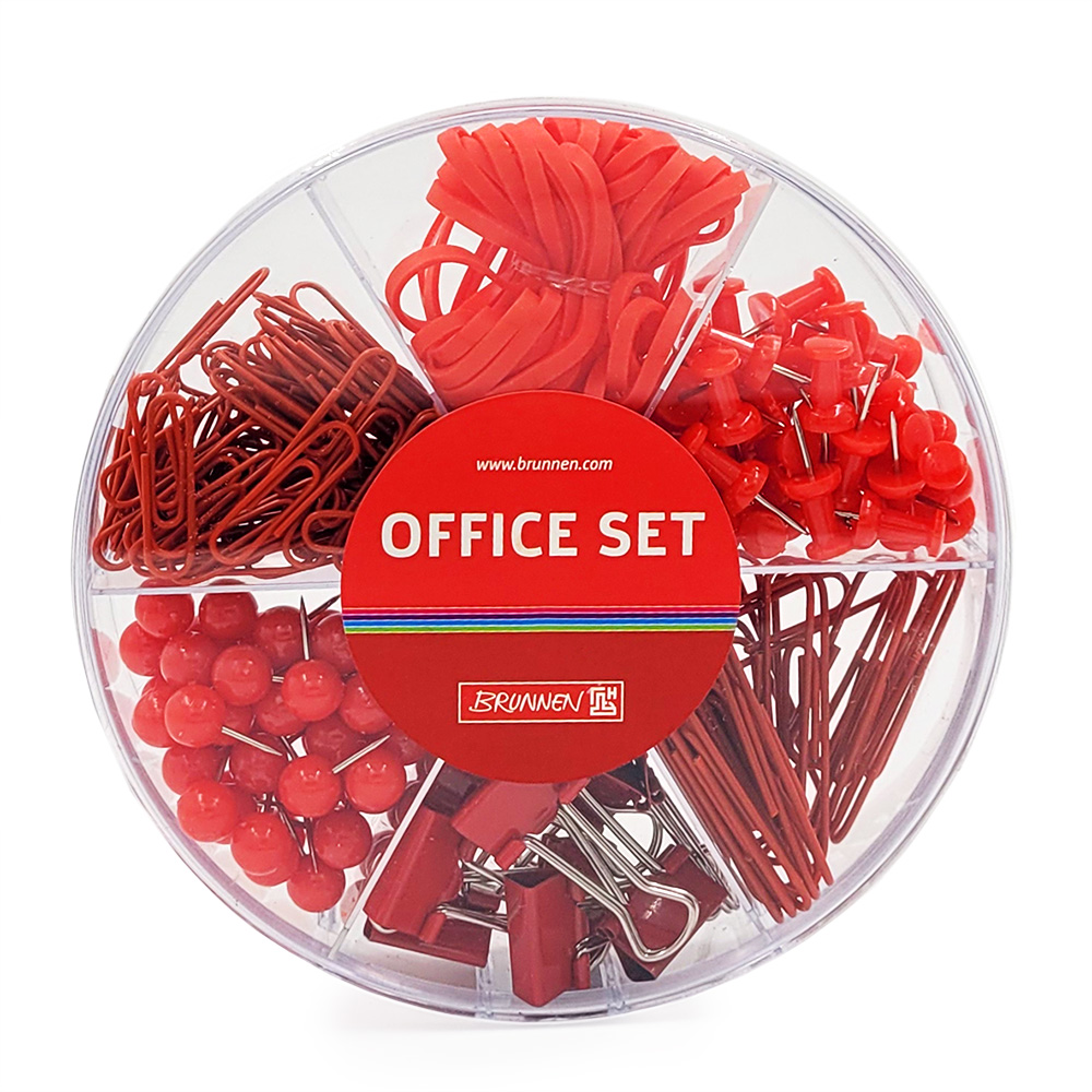 Органайзер офисный Brunnen Colour Code (скрепки, булавки, резинки, держатели для бумаги) Красный-18