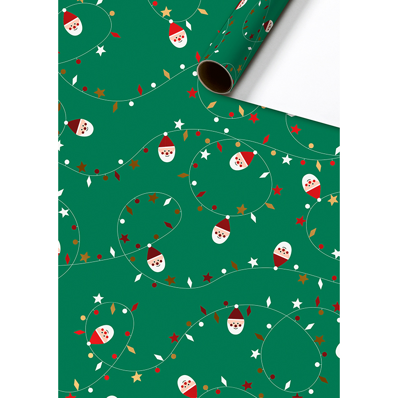 Бумага упаковочная Stewo Neil, 0.7 x 1.5 м, зеленый Новогодний