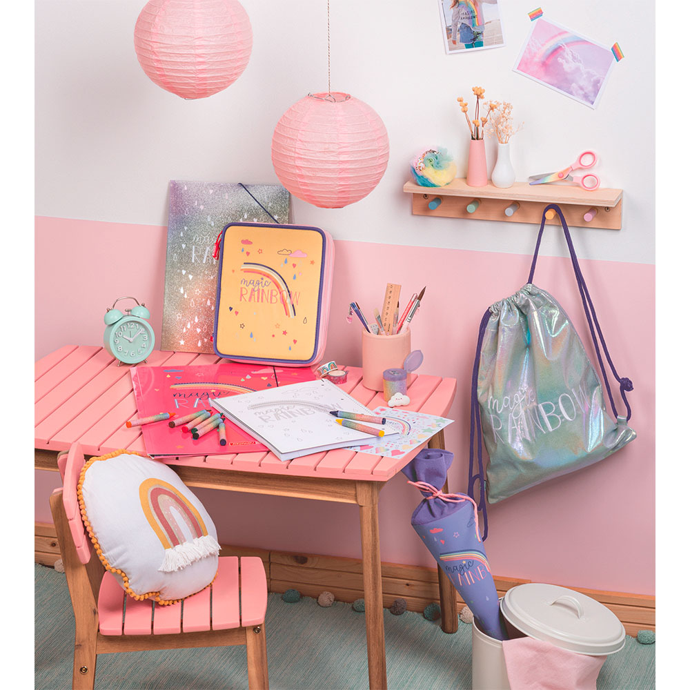 Пенал школьный Brunnen Magic Rainbow XXL, с наполнением, 23 x 19 x 4 см Радуга-4