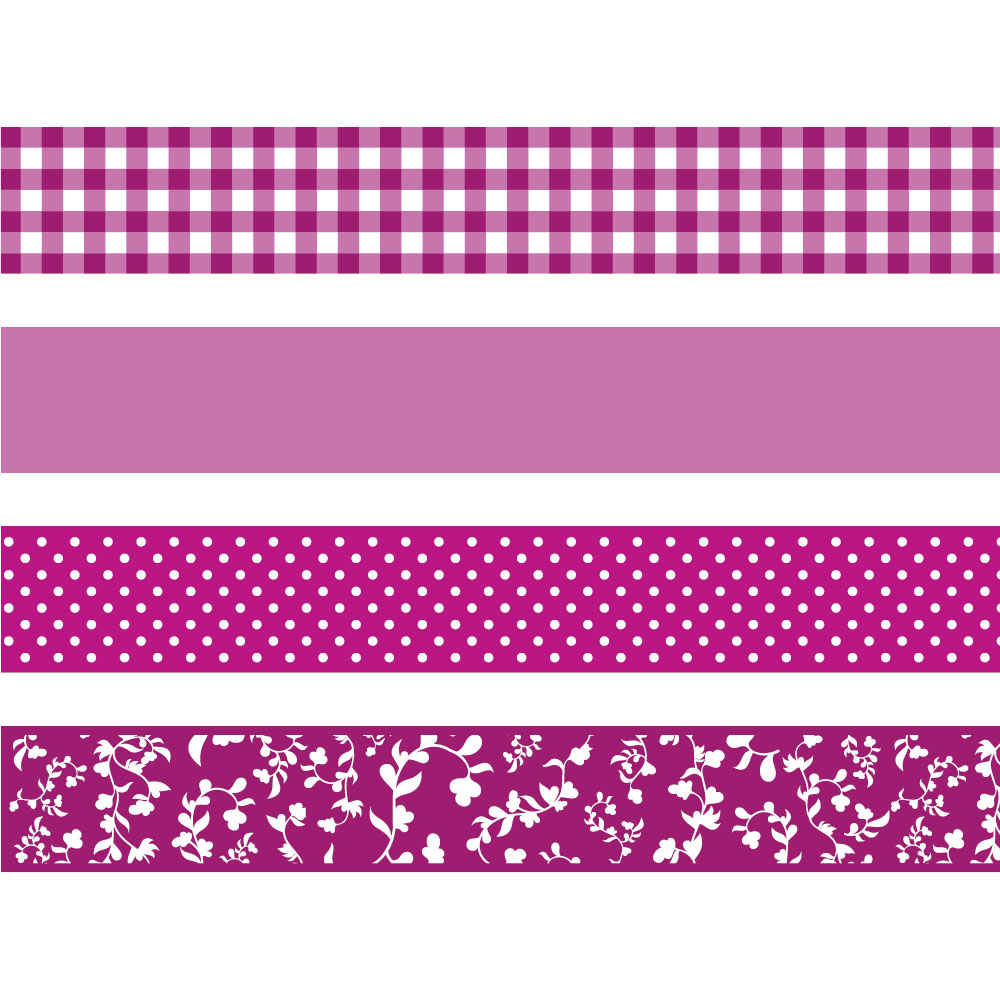 Ленты декоративные самоклеящиеся Brunnen Heyda, 4 вида, 15 м х 15 мм, розовый Розовый-2