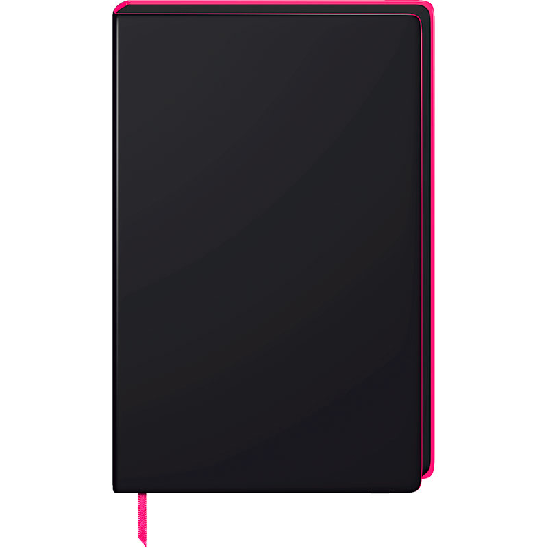 Блокнот Brunnen Premium Neon, точка, 90 гр/м2, 12.5 x 19.5 см, 96 листов, розовая окантовка, черный Черный