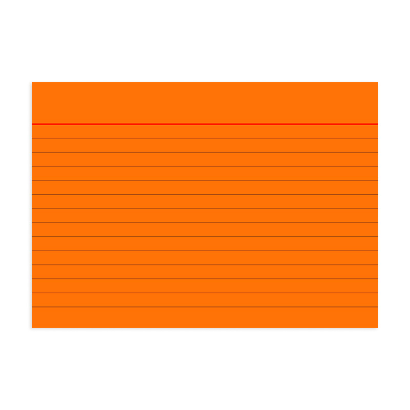 Карточки для картотеки Brunnen, линейка, 190 гр/м2, А6, 100 штук Оранжевый