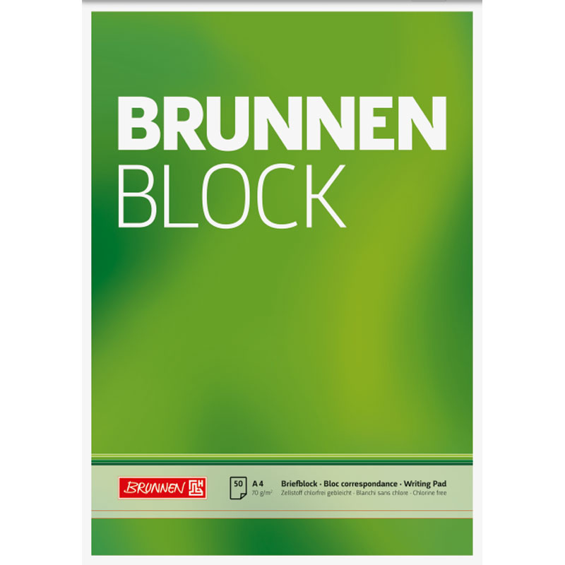 Блокнот Brunnen, склеенный, нелинованный, 70 гр/м2, А4, 50 листов Нелинованный-1