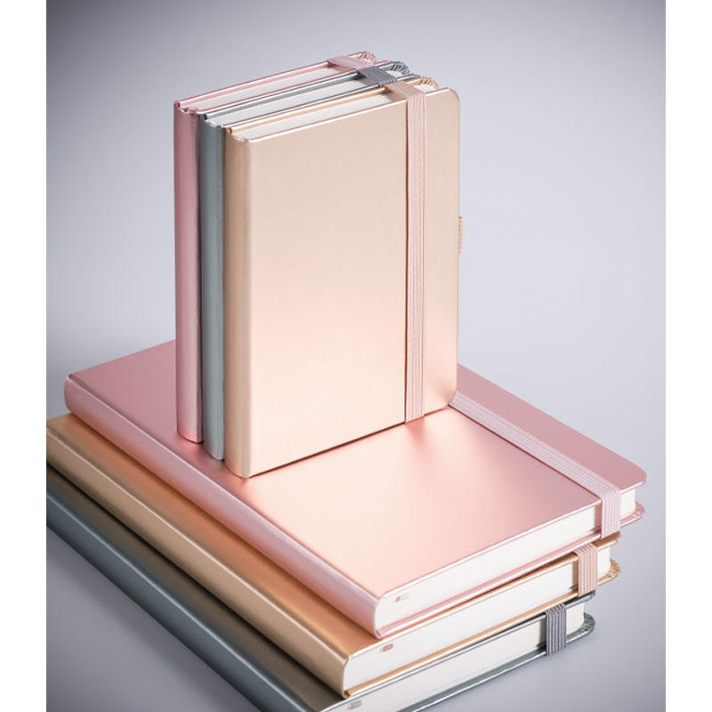 Блокнот Brunnen Компаньон Металлик, на резинке, точка, 80 гр/м2, 9.5 х 12.8 см, 96 листов Розовый металлик-5