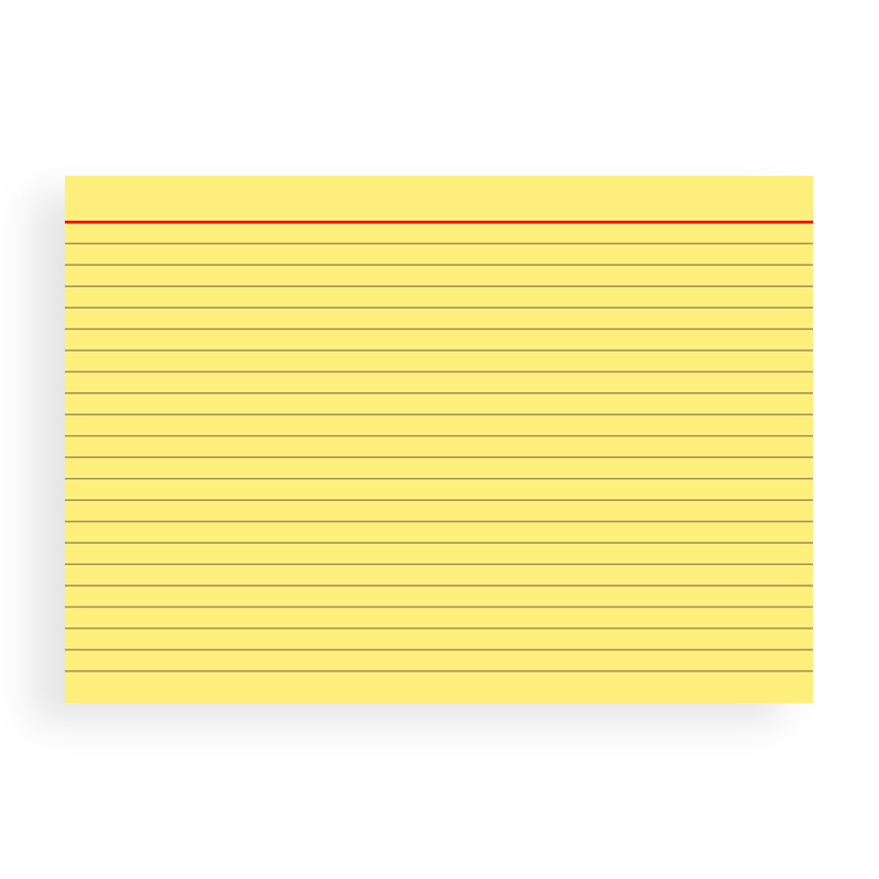 Карточки для картотеки Brunnen, линейка, 190 гр/м2, А5, 100 штук Желтый