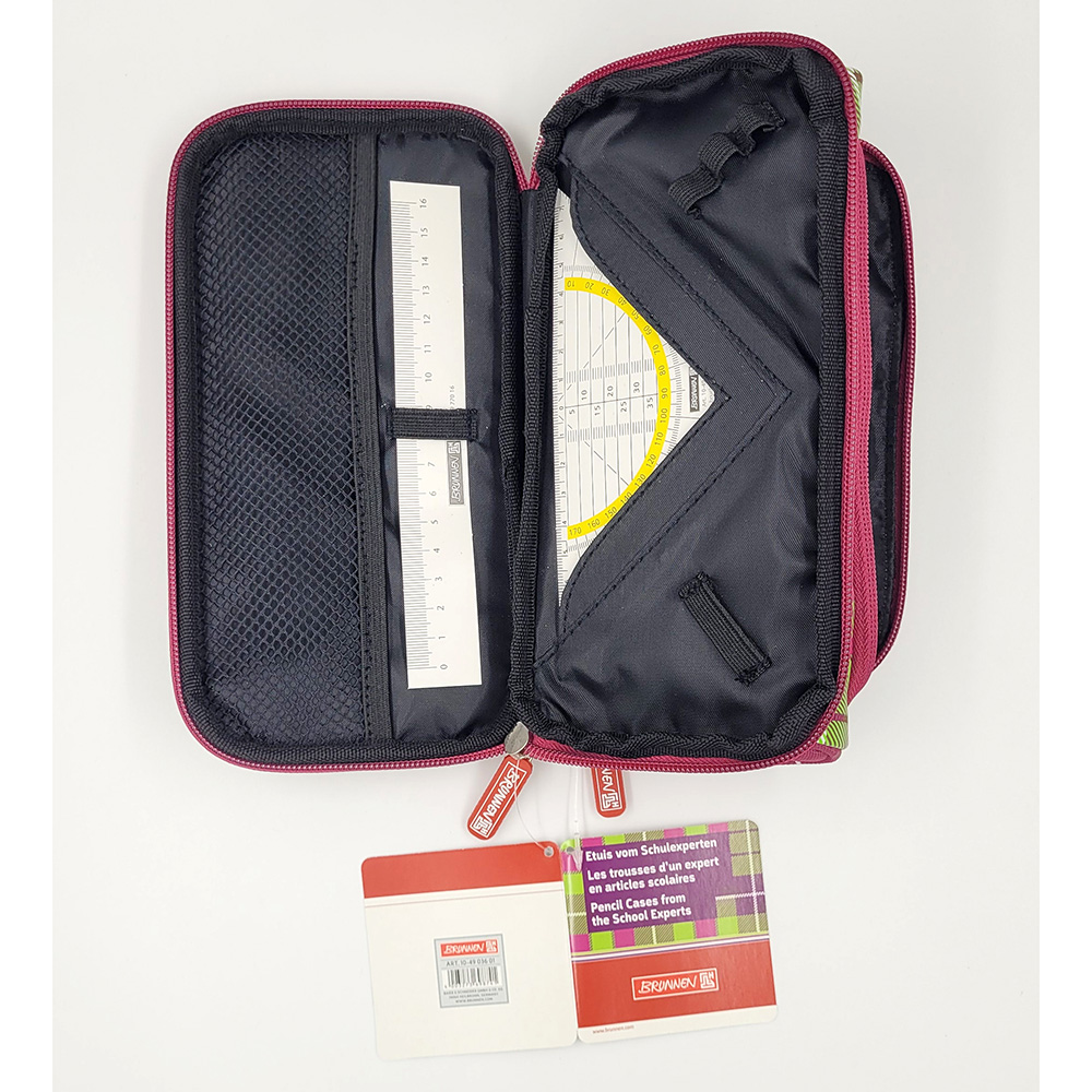 Пенал школьный Brunnen Case Duo, на молнии, 22 х 11 х 6 см Розово-зеленый-5