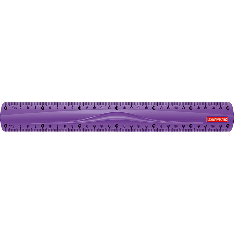 Линейка для правшей и левшей Brunnen, пластиковая, 30 см Фиолетовый