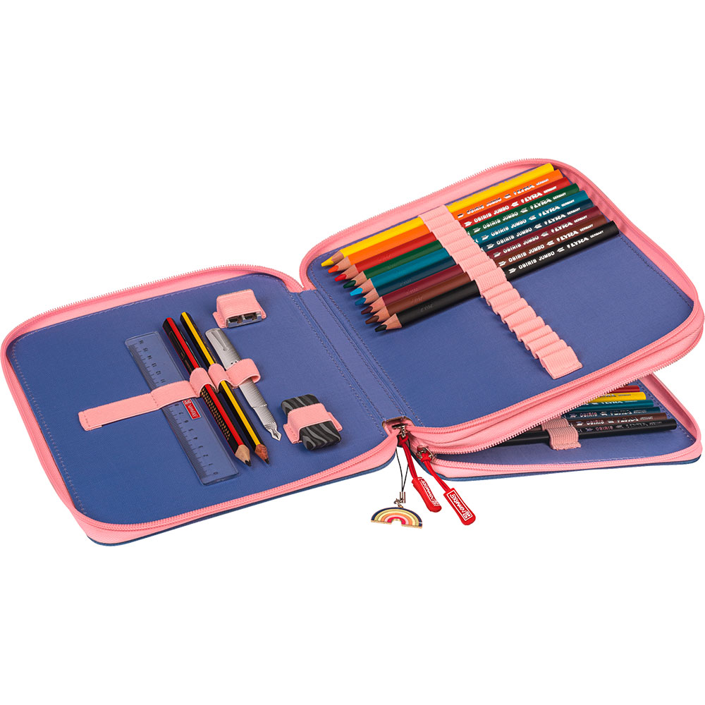 Пенал школьный Brunnen Magic Rainbow XXL, с наполнением, 23 x 19 x 4 см Радуга-2