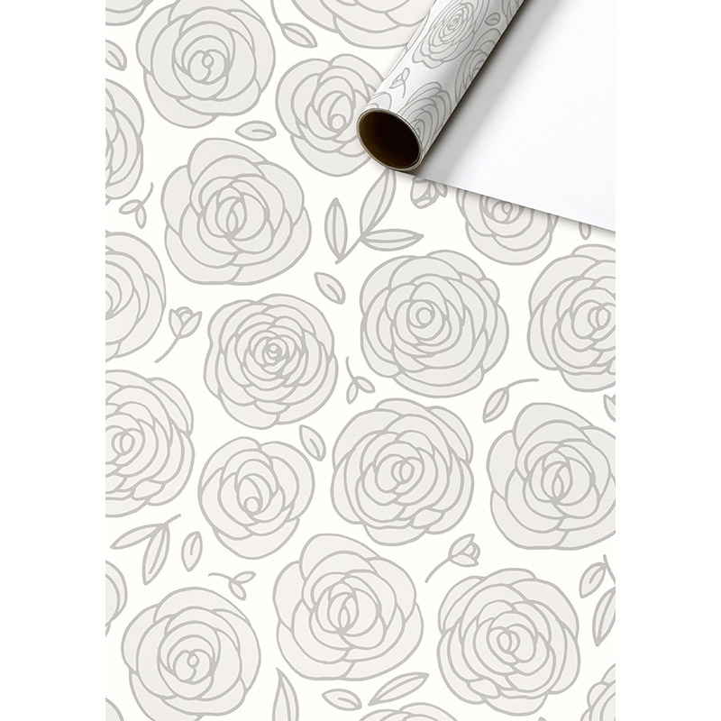 Бумага упаковочная Stewo Giuseppa, 0.7 x 1.5 м, белый Цветы