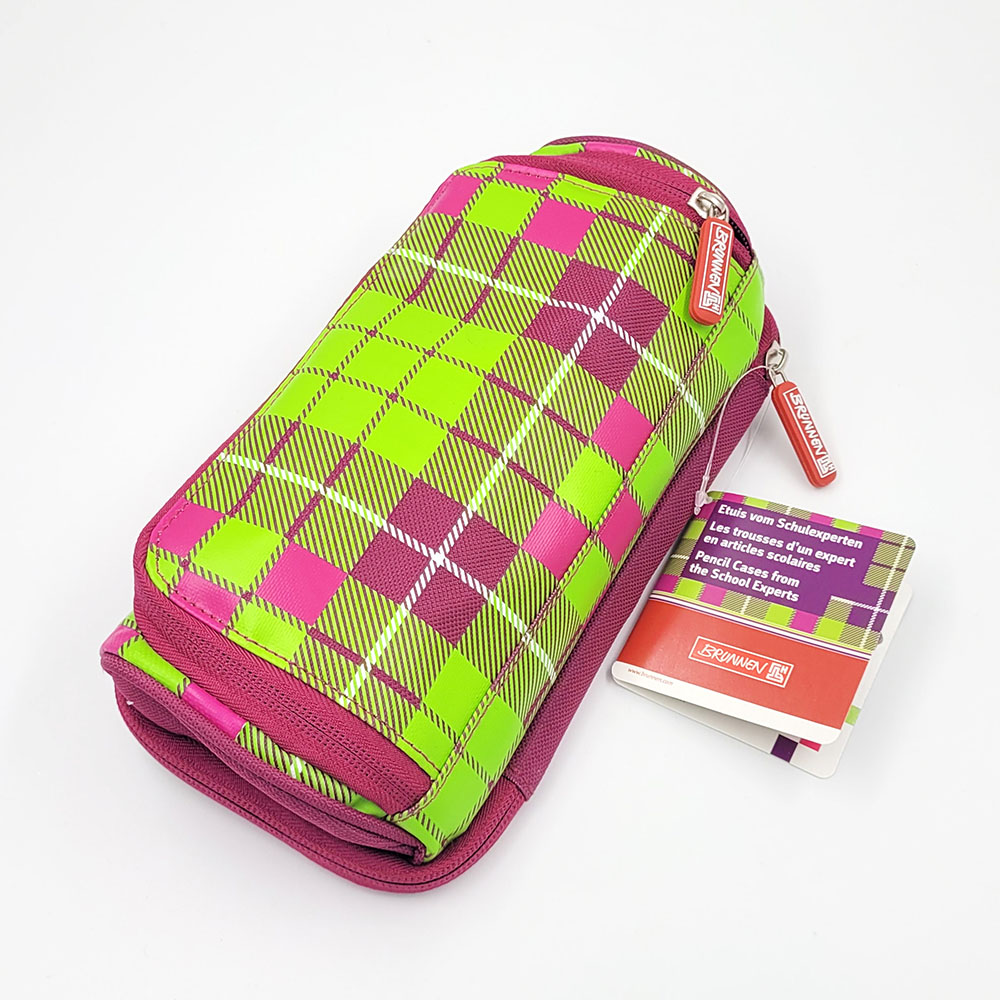 Пенал школьный Brunnen Case Duo, на молнии, 22 х 11 х 6 см Розово-зеленый-2