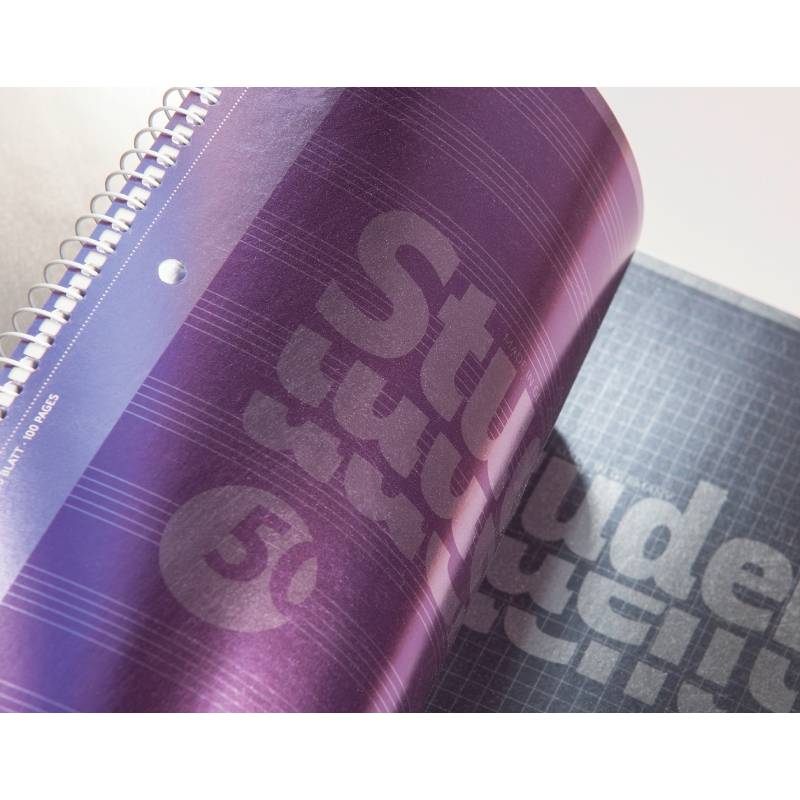 Тетрадь для нот Brunnen Premium Noten, на пружине, микроперфорация, 90 гр/м2, А4, 50 листов Фиолетовый металлик