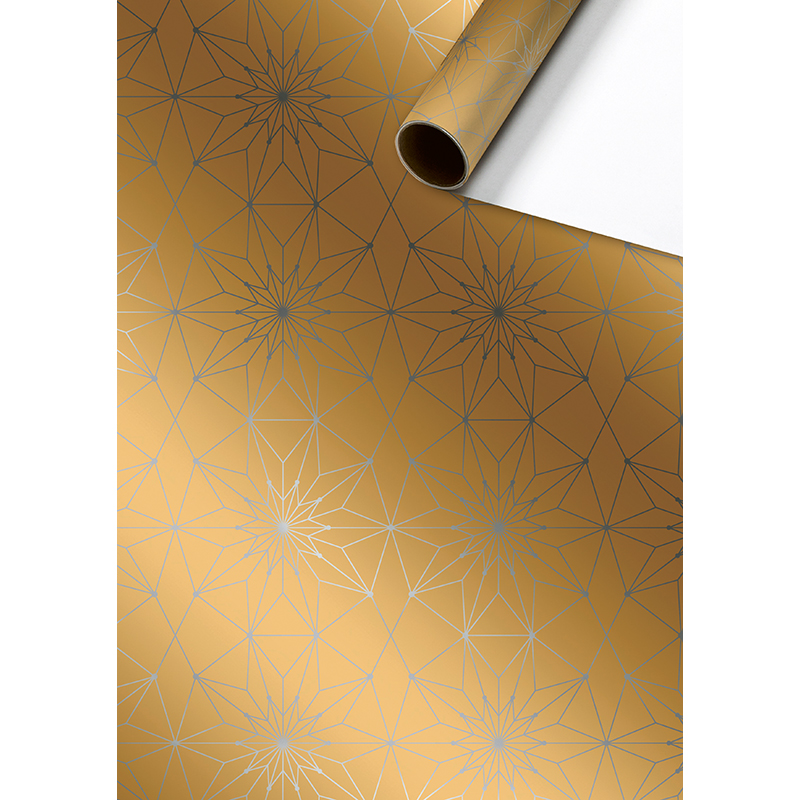 Бумага упаковочная Stewo Musca, 0.7 x 1.5 м, золотой Новогодний