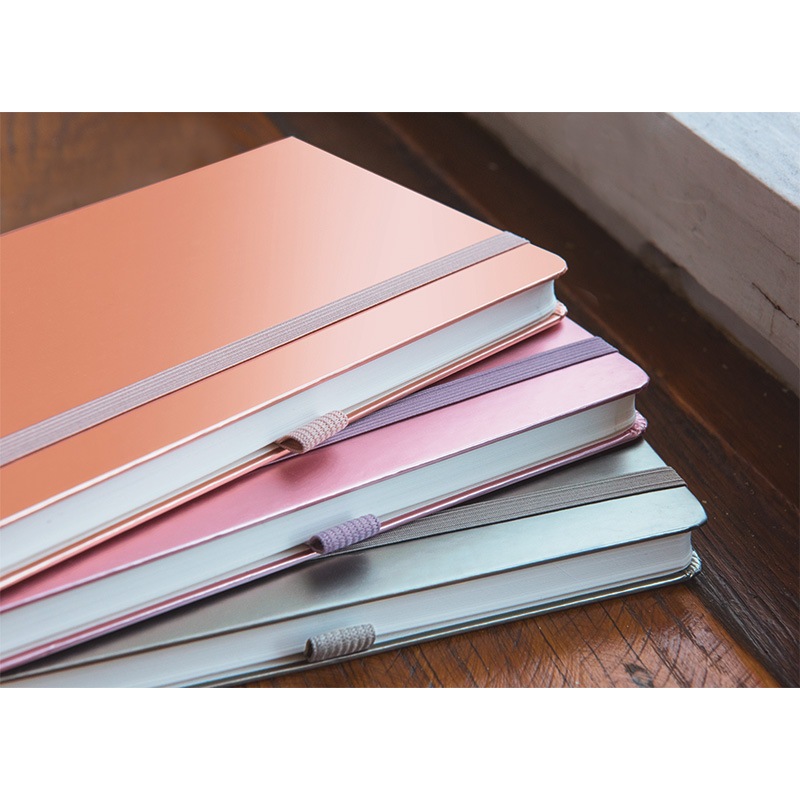 Блокнот Brunnen Компаньон Металлик, на резинке, точка, 80 гр/м2, 9.5 х 12.8 см, 96 листов Золотой металлик-6