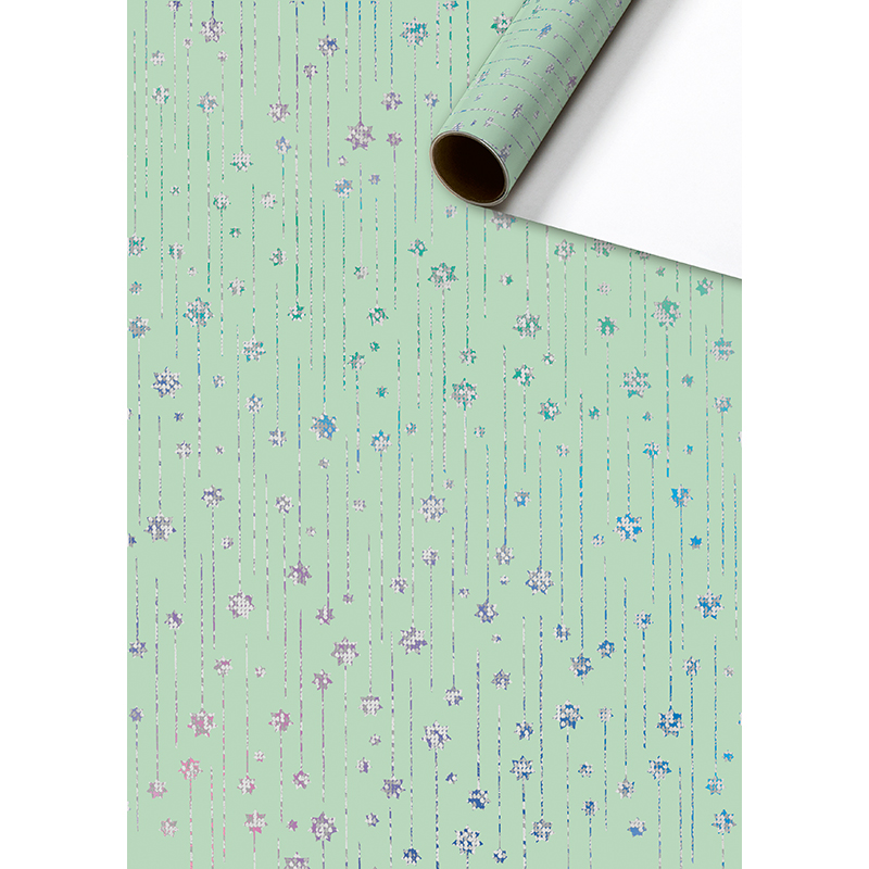 Бумага упаковочная Stewo Estrela, 0.7 x 1.5 м, зеленый Новогодний