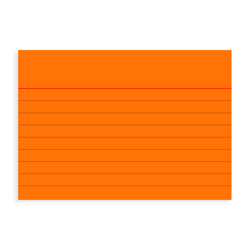Карточки для картотеки Brunnen, линейка, 190 гр/м2, А7, 100 штук Оранжевый-8
