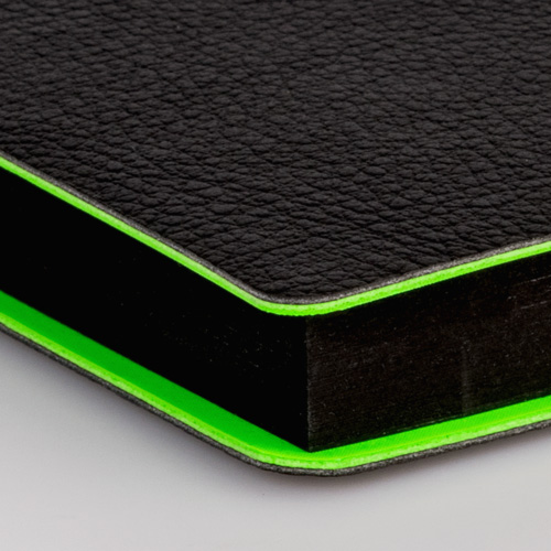 Блокнот Brunnen Premium Neon, точка, 90 гр/м2, 12.5 x 19.5 см, 96 листов, зеленая окантовка, черный Черный-4