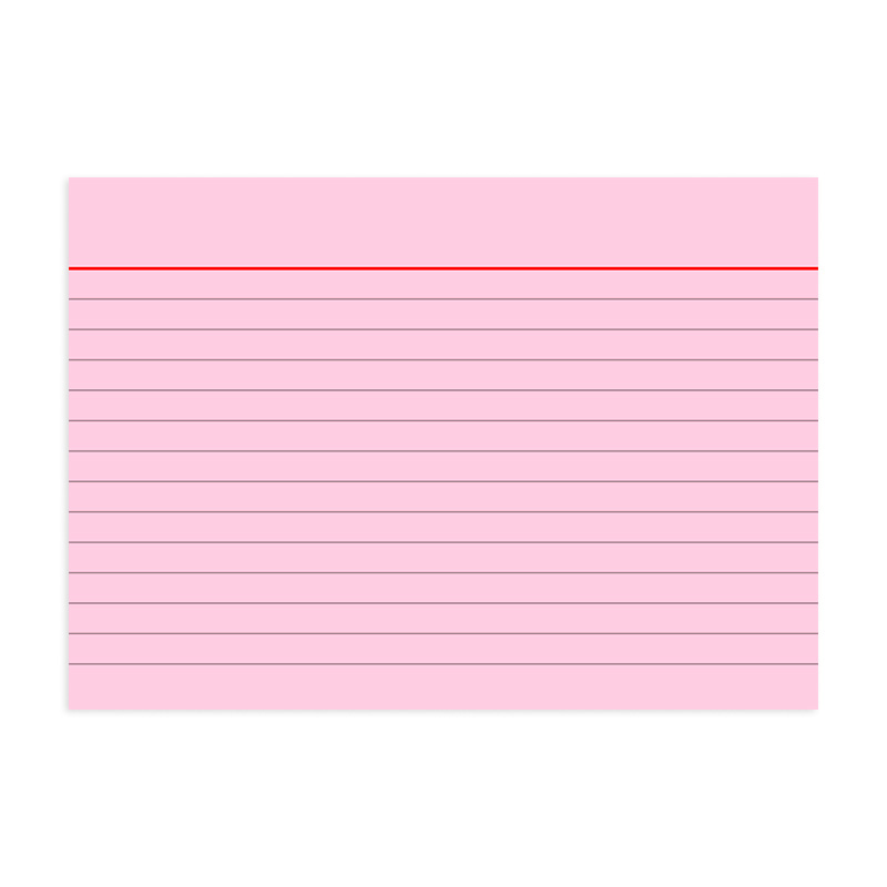 Карточки для картотеки Brunnen, линейка, 190 гр/м2, А6, 100 штук Розовый