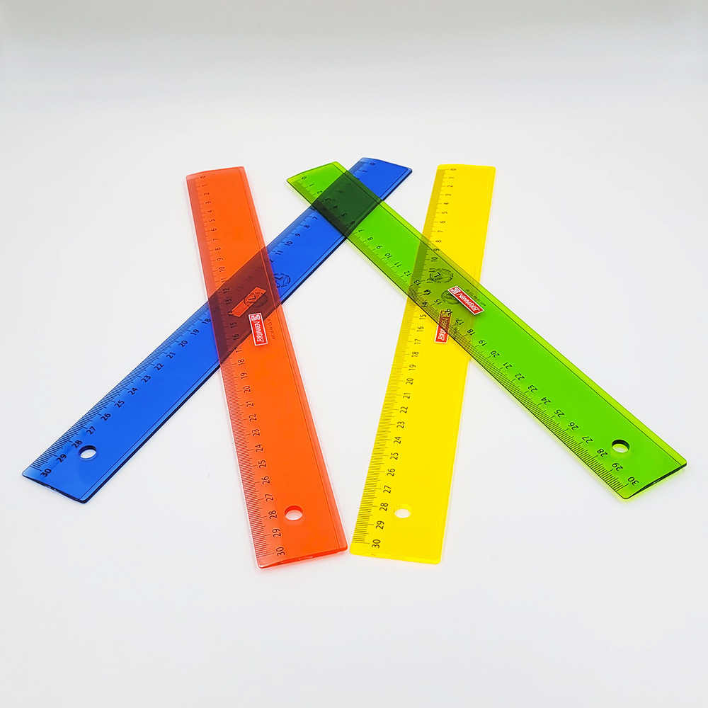 Линейка для левши Brunnen, шкала справа налево, 30 см Желтый-3