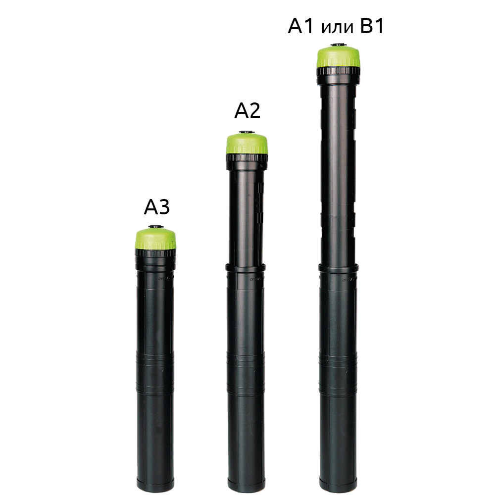 Тубус Brunnen, раздвижной от А3 до А1, пластик Зеленый-2