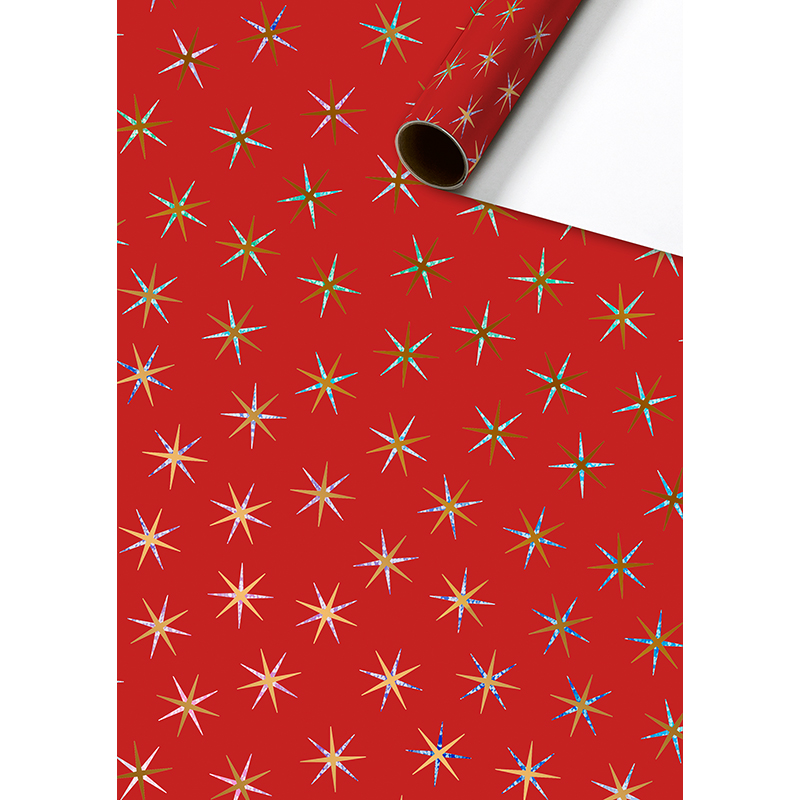 Бумага упаковочная Stewo Adaria,  0.7 x 1.5 м, красный Новогодний