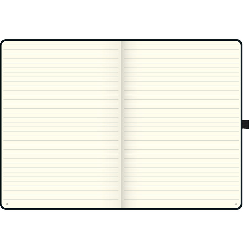 Блокнот Brunnen Компаньон Классик, на резинке, линейка, 80 гр/м2, А4, 96 листов, черный Черный-2