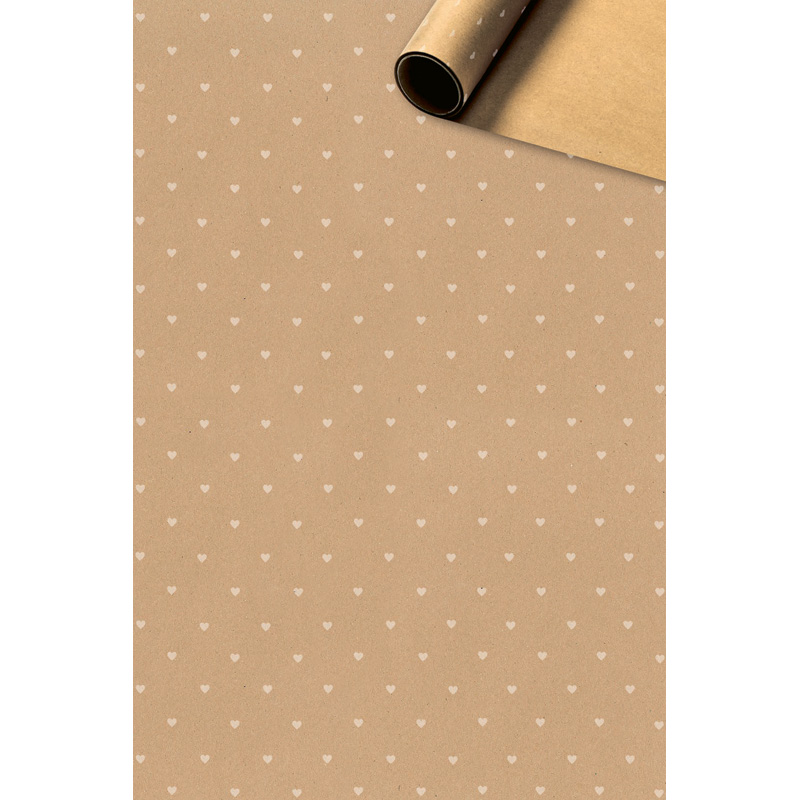Бумага упаковочная Stewo Tess, 0.7 x 2 м, крафт Сердечки