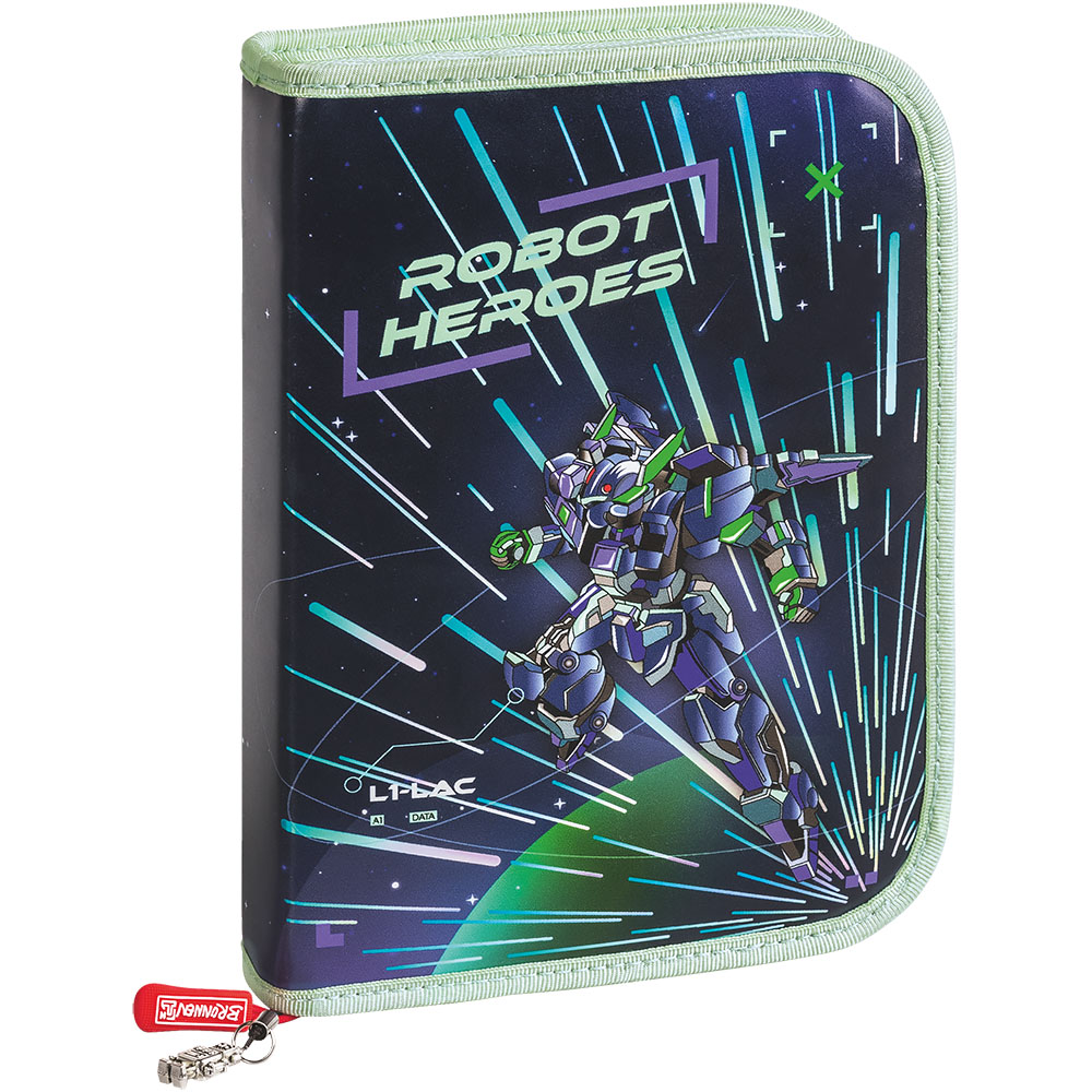 Пенал школьный Brunnen Robot Heroes, с наполнением, 19.5 х 13.5 х 3.5 см Робот-1