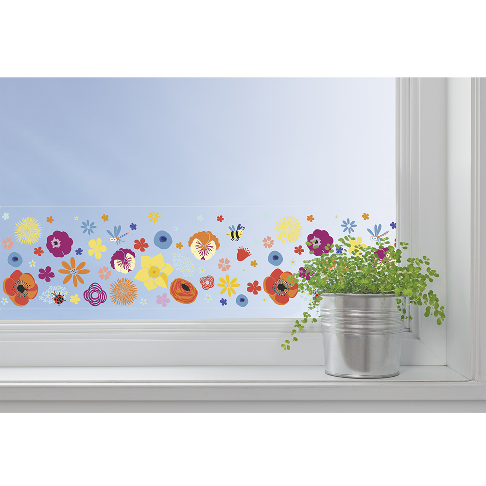 Наклейка декоративная для гладкой поверхности Brunnen Heyda, многоразовая, 2 м х 76 мм Цветы и пчёлы