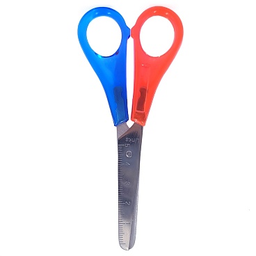 Ножницы для левши Brunnen Heyda, закругленные концы, пластик, нержавеющая сталь, 13 см Синий/красный - 4